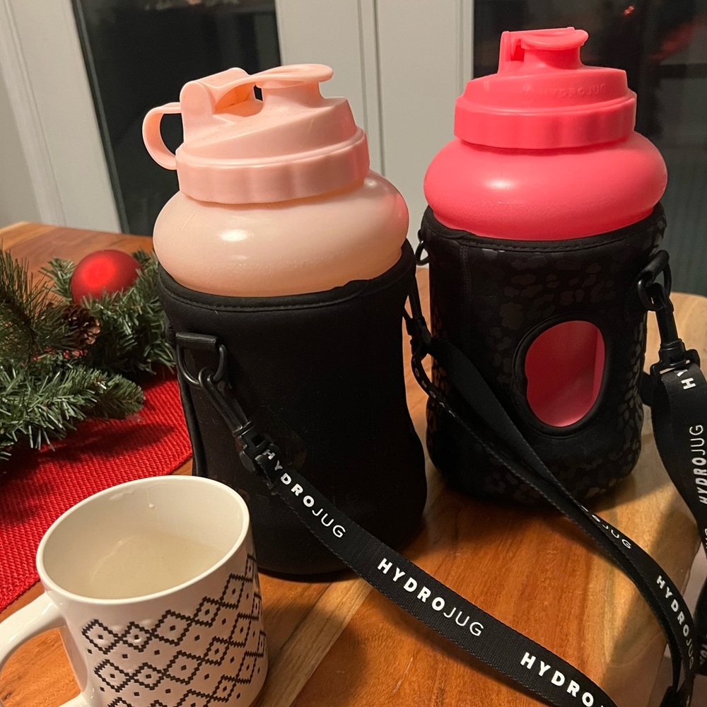 Hot Pink HydroJug w/ Black Leopard Sleeve